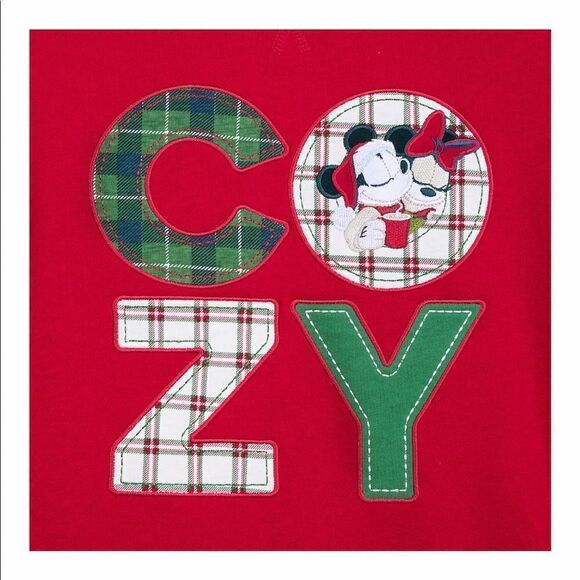 Disney Mickey and Minnie Mouse Holiday Pullover Sweatshirt- size M NWT - Picture 2 of 11